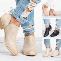 women shoes autumn winter ankle boot shoes for women big size short boots woman waterproof leather ankle flat casual shoes