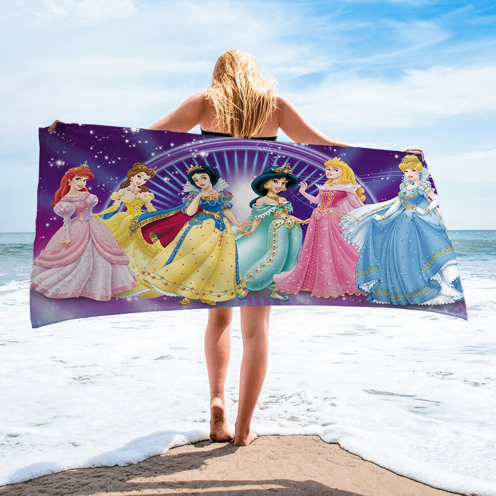 

Disney Princess Bath Towel Cartoon Microfibre Home Baby Beach Towel Kids Swimming Towel 70x140cm Bath Towel
