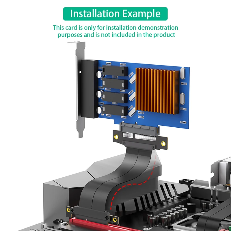 Удлинительный кабель PCI-E X4 к PCI Express 4.0 4X Riser Кабель-удлинитель Преобразователь