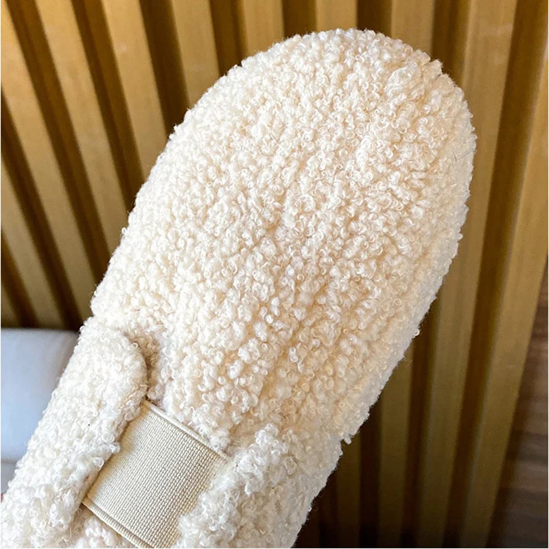 2023Women's flat-bottomed plush shoes winter warm snow boots fashion large size 41-44