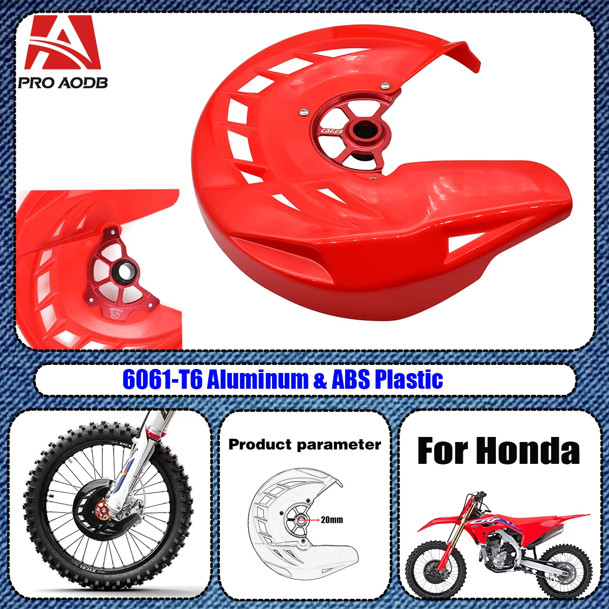 Dirtbike Red X-Brake Мотокросс Передний тормозной диск Защитная крышка ротора для Honda CR