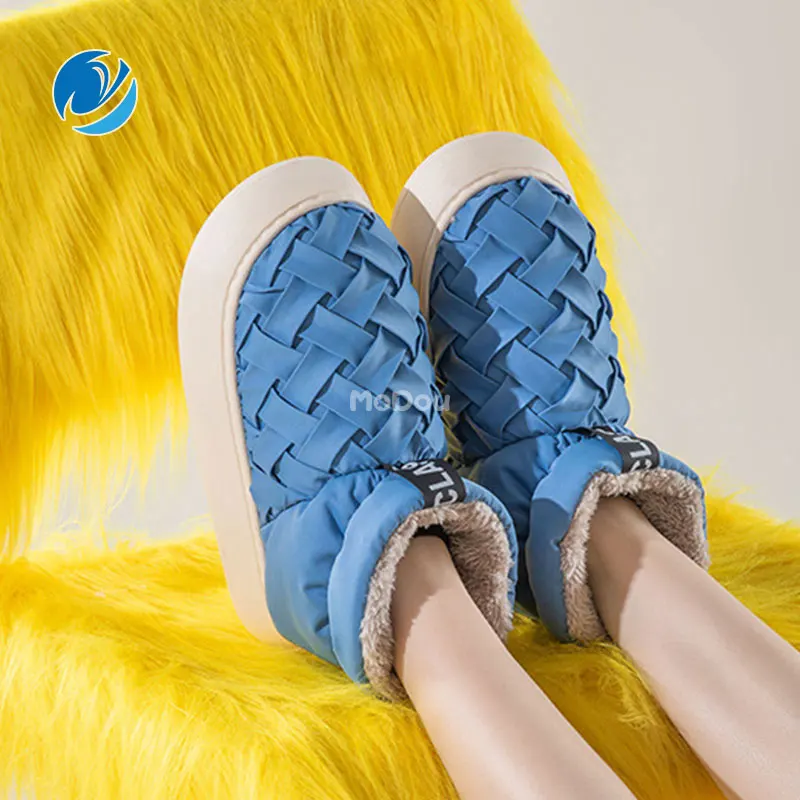 

Мужская и женская одежда с нескользящей подошвой Mo Dou, однотонная Водонепроницаемая тканевая плюшевая простая Удобная подкладка для пар, Ос...