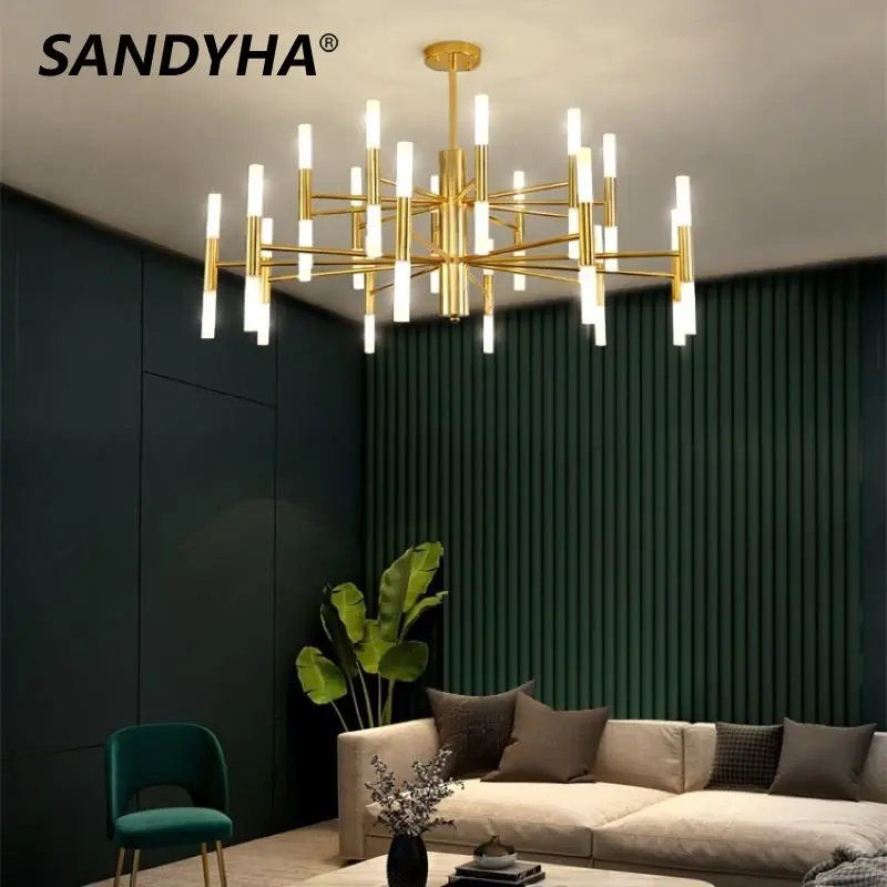 

SANDYHA Modern Luxury Branch Chandelier Acrylic Simple Style Decorative Light Dining Bedroom Living Apartment Hotel Pendent Lamp