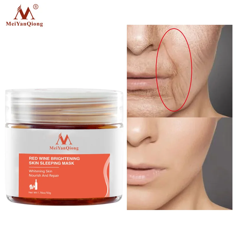 

Red Wine Serum Sleeping Face Masks Whitening Nourishing Mask Moisturizing Cream Skin Care Cosmetics Beauty Health For Women