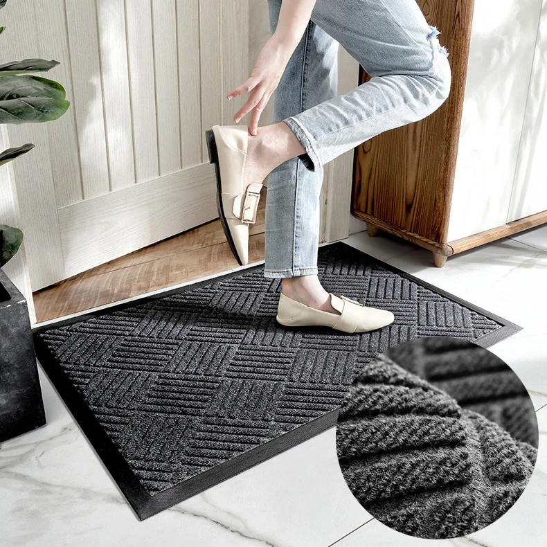 

Durable Rubber Home Door Mats Office Company Wear-resistant Sand Dust Removal Door Mat Carpet Nordic Style Non-slip Floor Mats