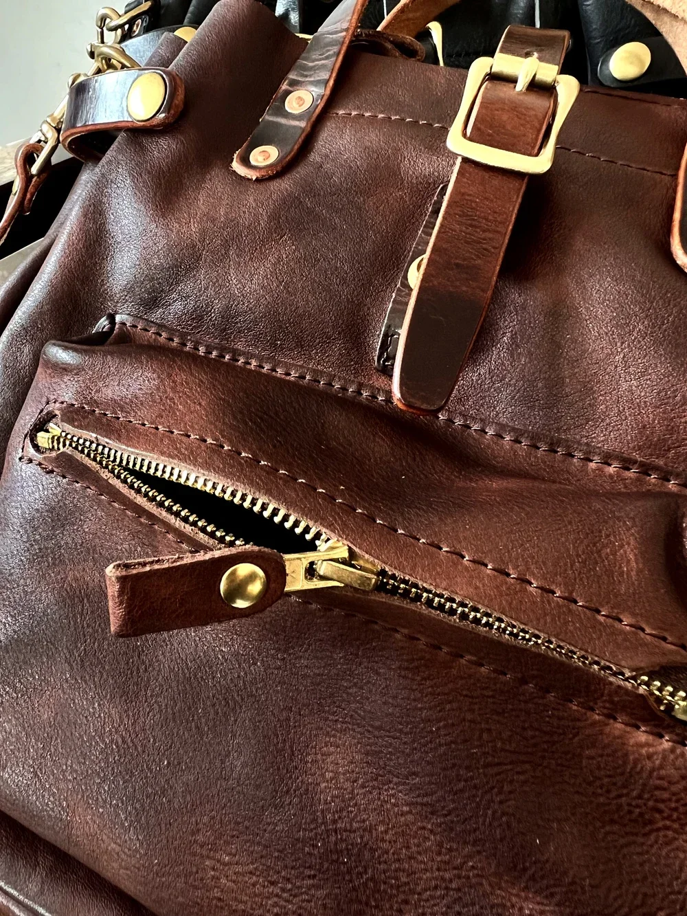 Тупая бритва американская ретро-сумка с растительным танин из воловьей кожи