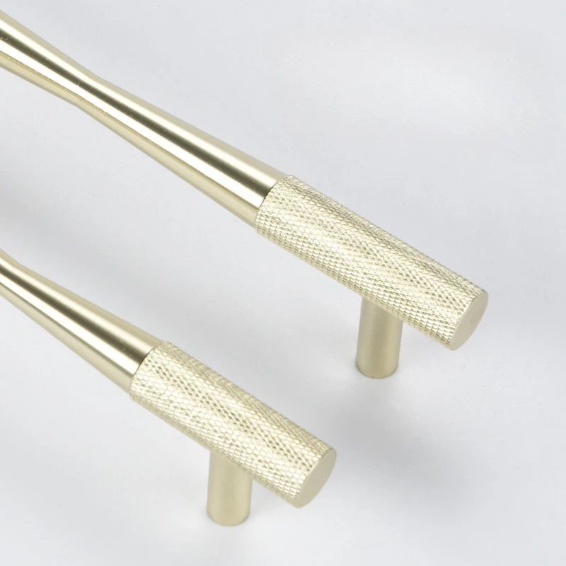 Мебельные ручки MARUAT из алюминиевого сплава с накатанным узором золотые для
