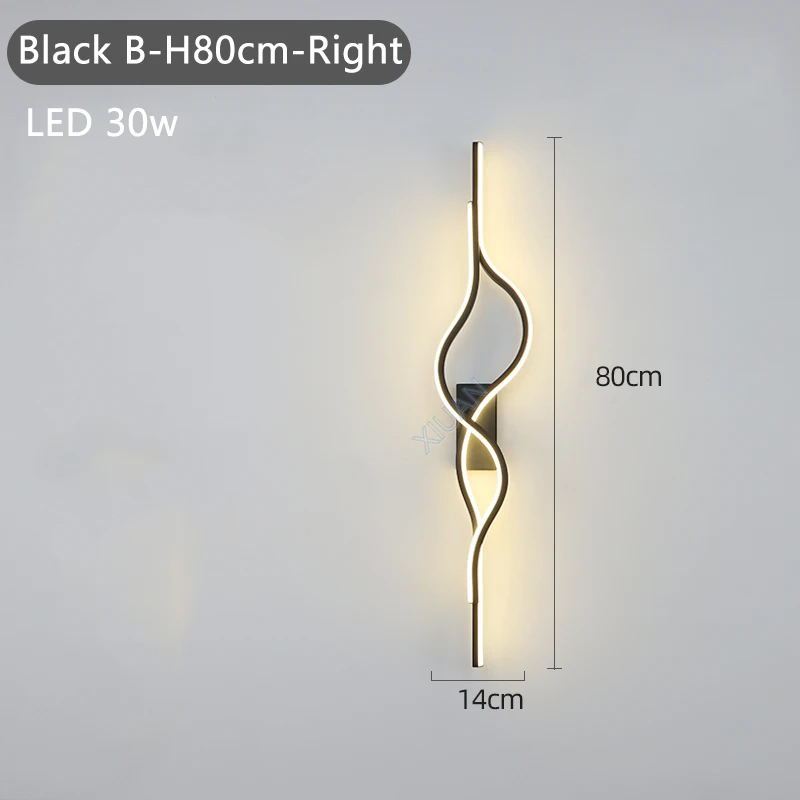 

Настенные светильники XIUAN, черные и золотые, 60/80/100 см, теплый/белый свет