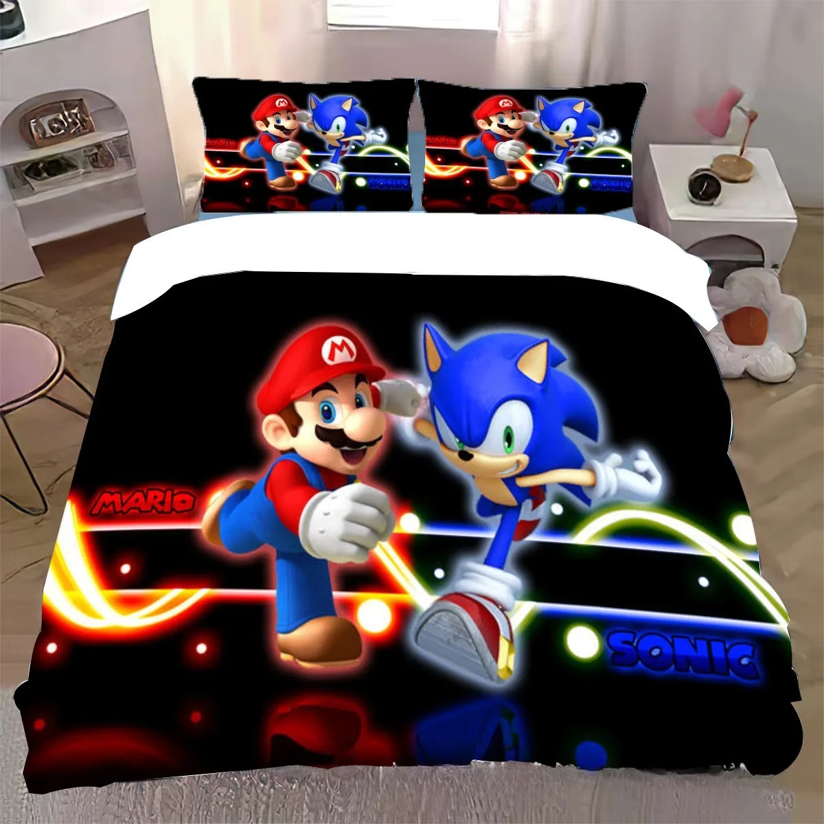Пододеяльник в стиле аниме комплект постельного белья Super M-Mario детское мягкое