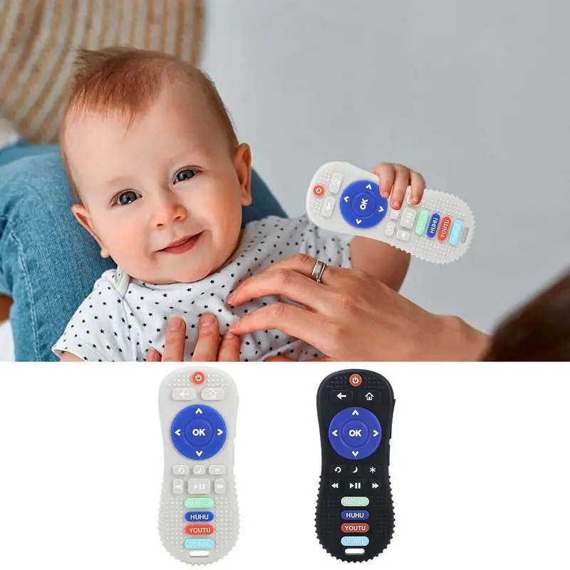 

Remote Control Teether Toy Teether Rodent Gum Pain Relief Baby Teether Newborn Molar Chewing Silicone Teethers Sensory toys