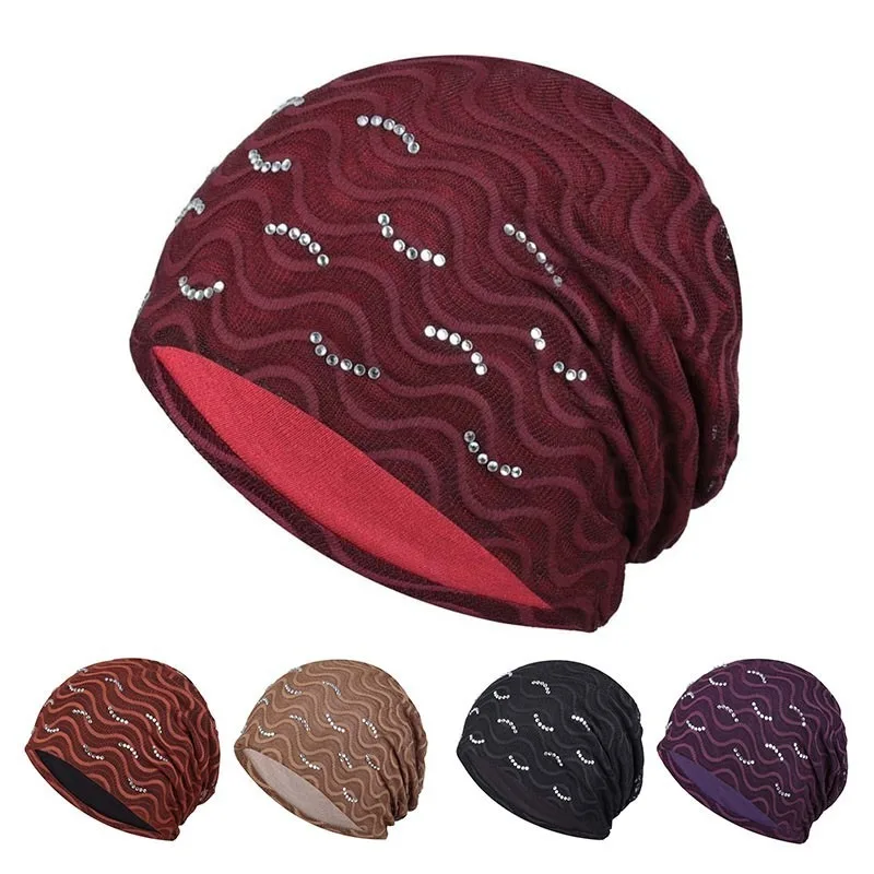 

Spring and Summer Hats Thin Lace Hat Ethnic Wind Wave Pattern Pullover Hat