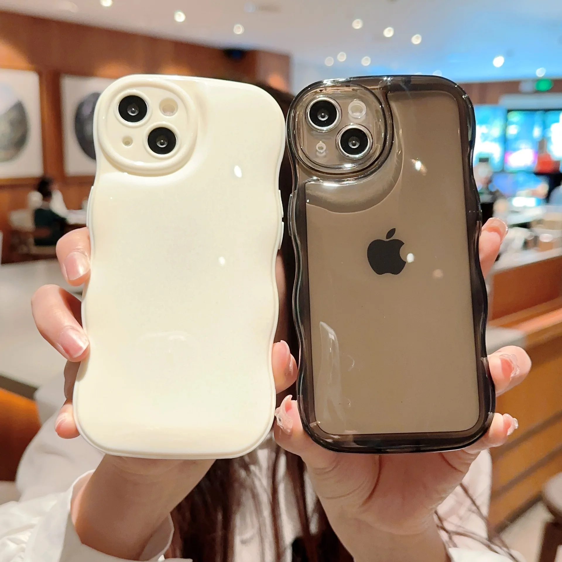

Luxury Wave Transparent Soft Phone Case For iPhone 13 14 Pro Max 12 11 X XR 7 8 Plus Shockproof Cover