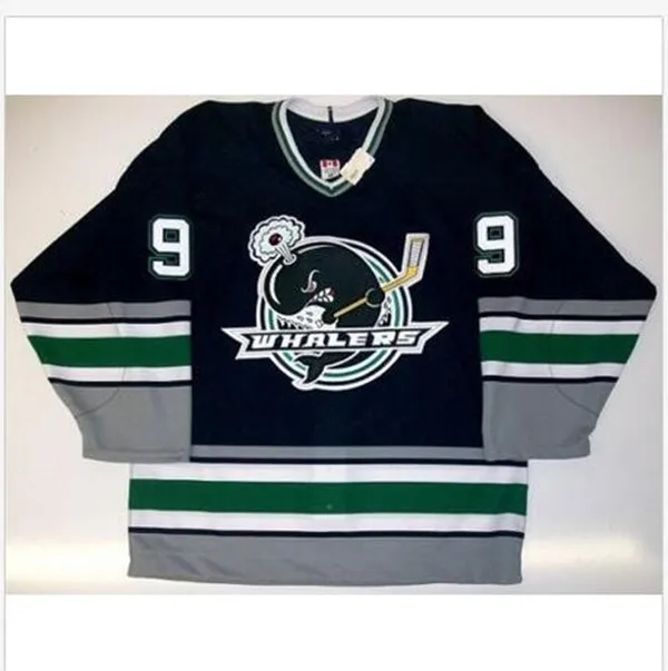 

Vintage PLYMOUTH WHALERS #9 TYLER SEGUIN MEN'S Hockey Jersey Embroidery Stitched Customize any number and name
