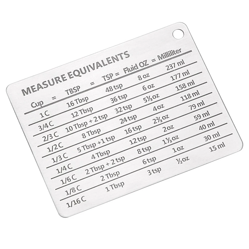 

Stainless Steel Fridge Magnet Measure Chart Refrigerator Cooking Conversion Magnets Baking Metric System