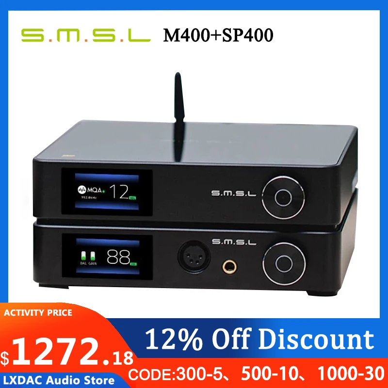 

SMSL M400 MQA декодер + SMSL SP400 полный сбалансированный усилитель для наушников