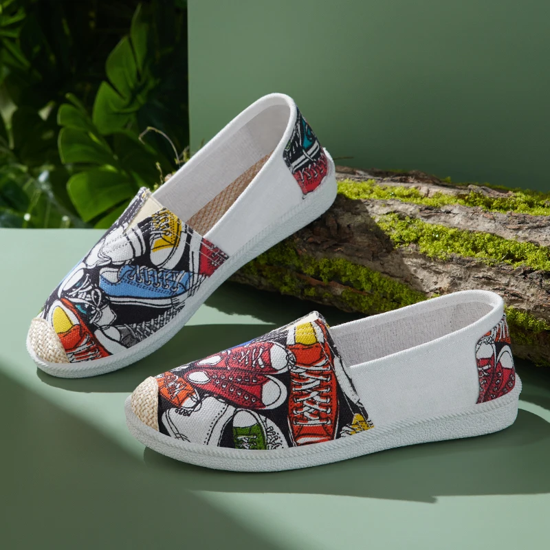 

Shoes Woman Flats Espadrilles Platform Autumn Shallow Mouth Round Toe Casual Female Sneakers Dress Fall New Summer Canvas Fabric