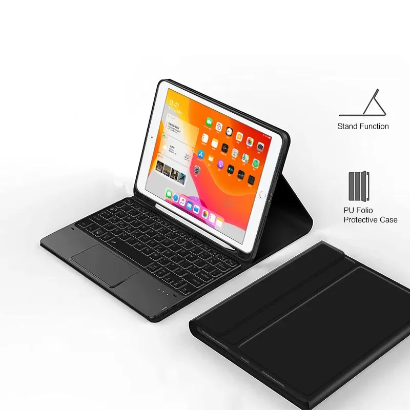 Черный чехол с клавиатурой TrackPad для iPad 10 2 дюйма 9 8 7 поколения 10-го Air9 6-го Pro11 3-й 4-й