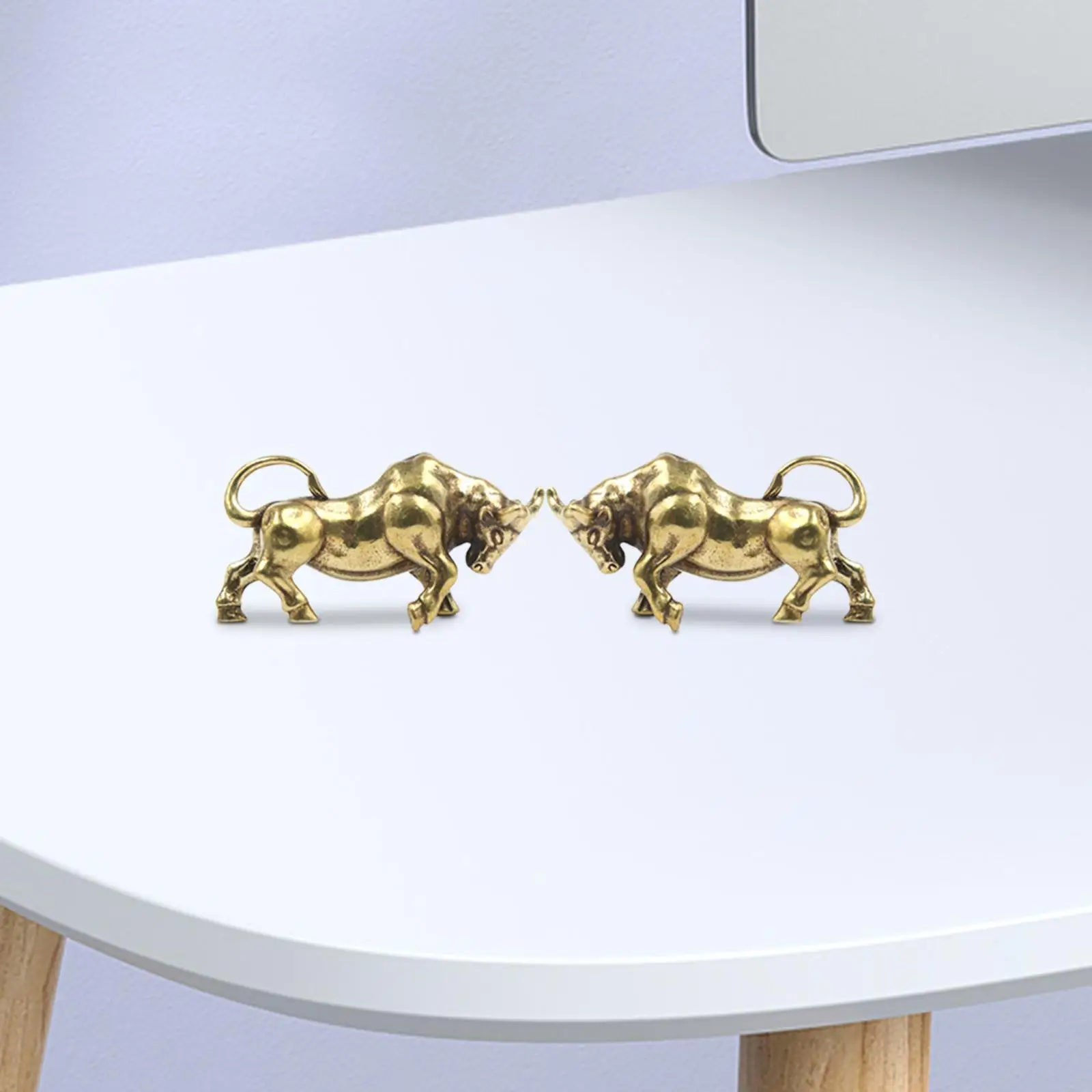 2шт латунный бык брелок кулон ремесла латунная статуя быка для чайного домика