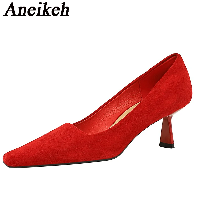 

Туфли Aneikeh женские с острым носком, на тонком каблуке, классические туфли, однотонные туфли на среднем каблуке, свадебные классические туфли, 34-40, 2024