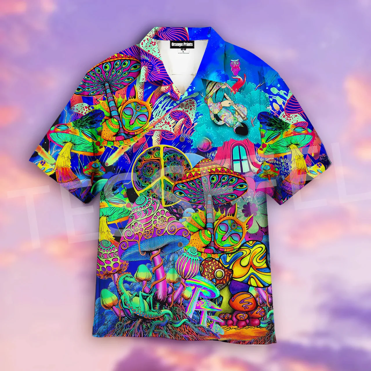 Mushroom Hipple Psychedelic Trippy Tattoo Colorful 3DPrint Summer Streetwear Retro Casual Funny Hawaiian Shirts Short Sleeves X2