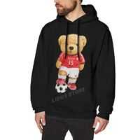 cute teddy teddy bear in soccer player hoodie sweatshirts harajuku creativity street clothes 100 cotton streetwear hoodies