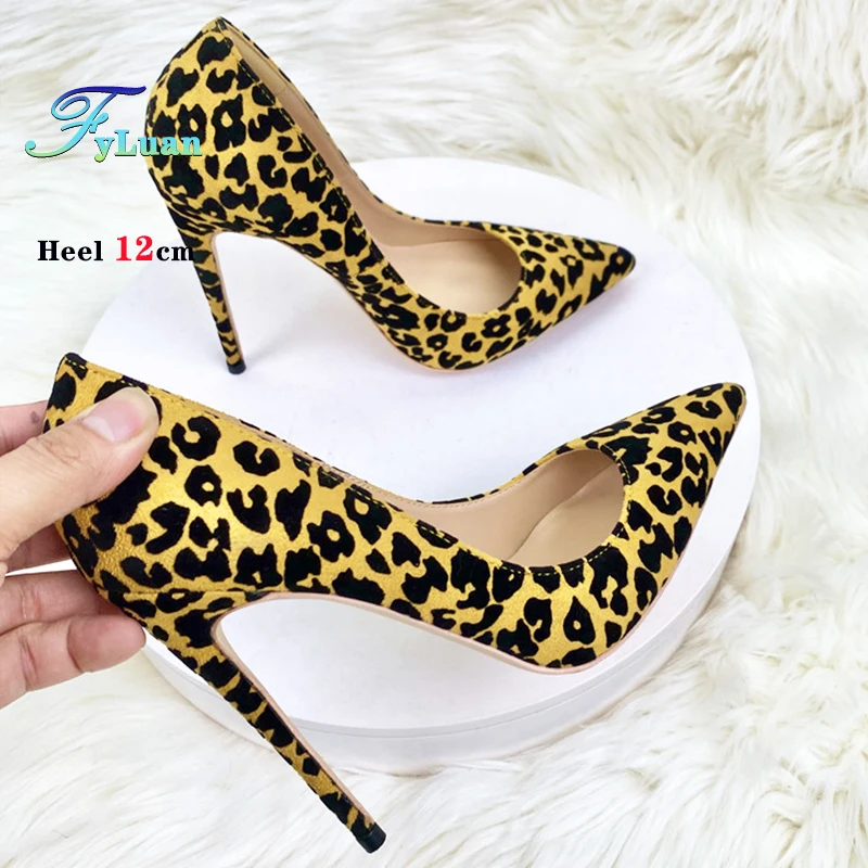 Женские туфли-лодочки с леопардовым принтом на шпильке 8-12 см светские туфли