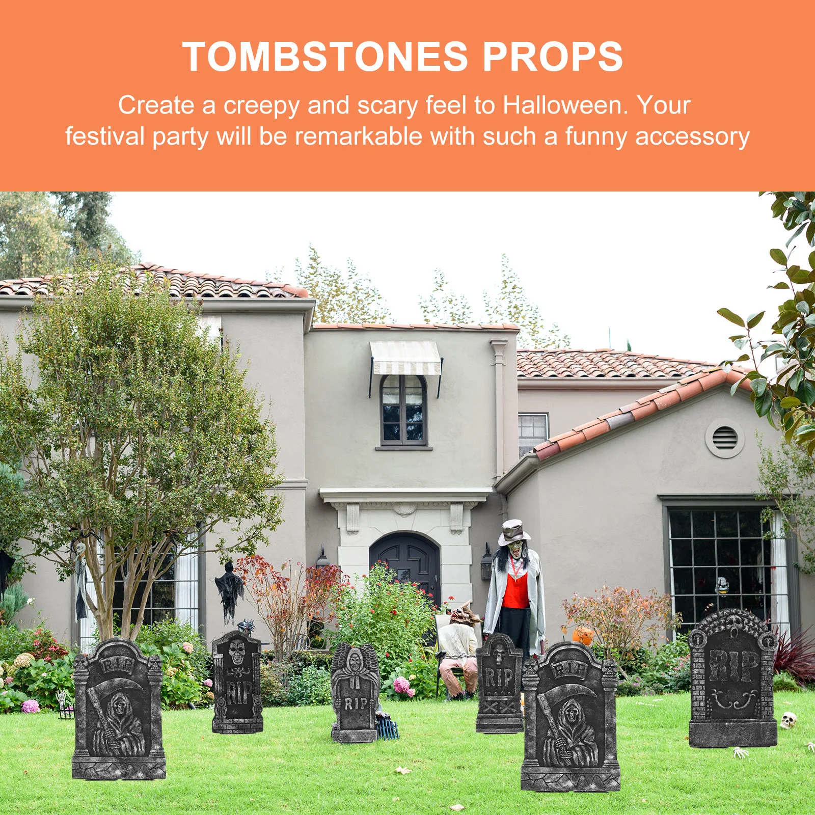 6 шт. украшения надгробие на Хэллоуин кладбище для могили пенопластовые жуткие