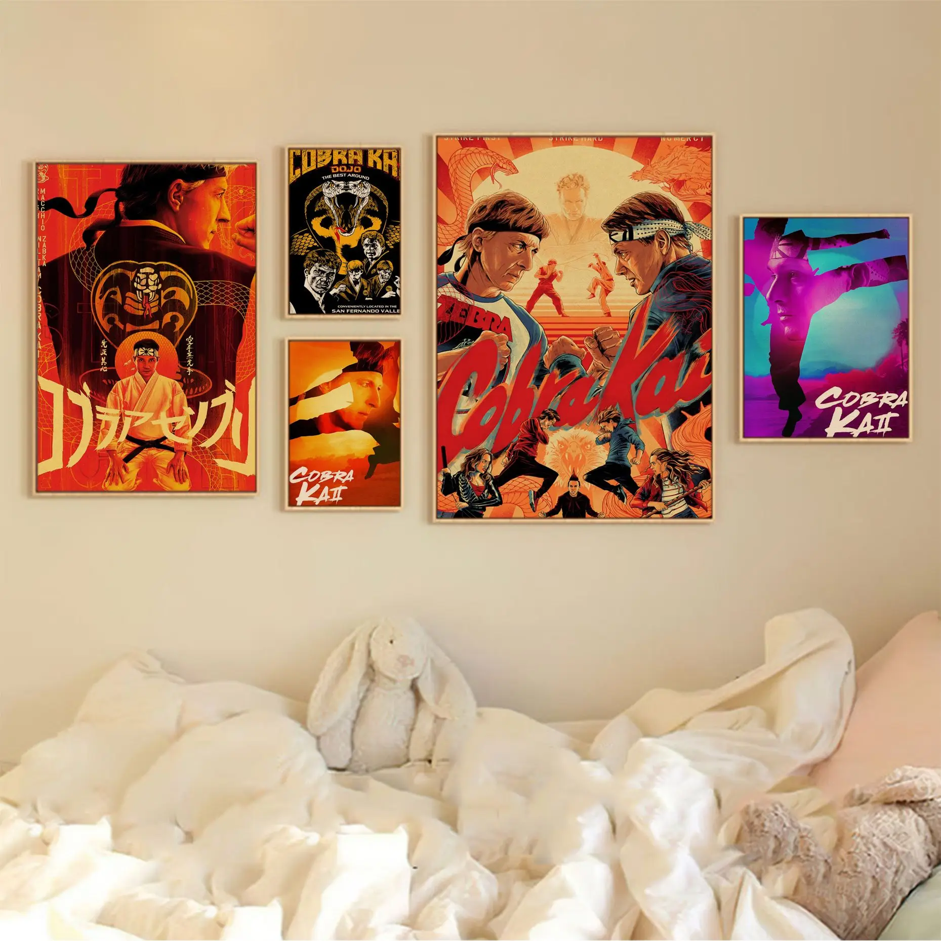 

Cobra Kai Movie Posters Wall Art Retro Posters for Home Decor Art Wall Stickers