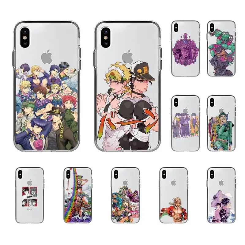 

FHNBLJ JoJo's Bizarre Adventure JoJo Anime Phone Case for iPhone 11 12 13 mini pro XS MAX 8 7 6 6S Plus X 5S SE 2020 XR case