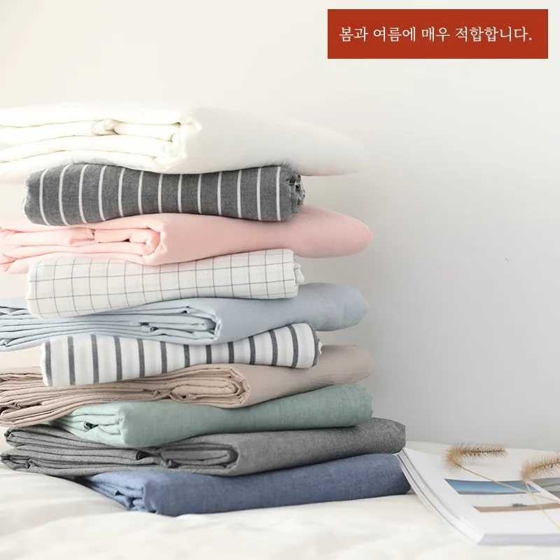 Direct Sales New Washed Cotton Pure Bed Sheet Fitted Single Student Dormitory Double W Supplies ...