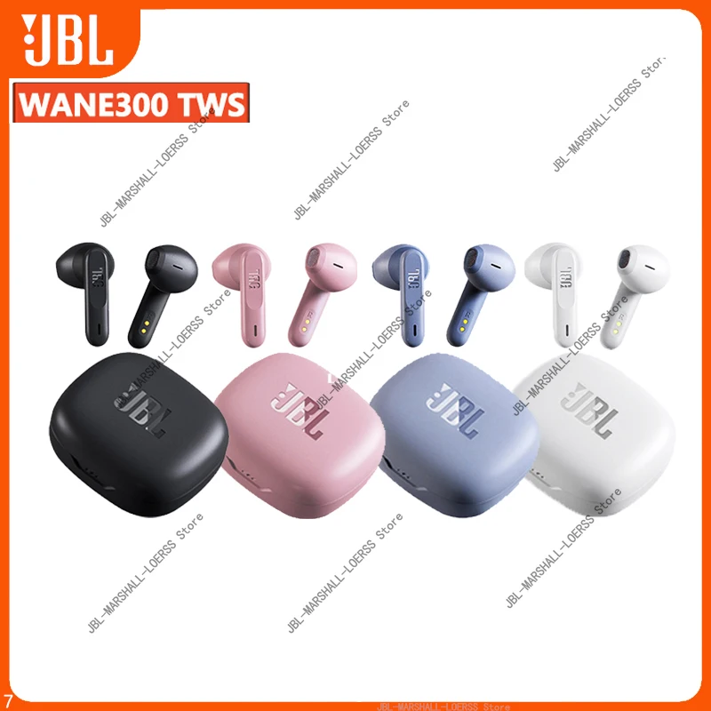 JBL W300 Tws Wireless Bluetooth Headphones WAVE300 TWS Stereo Earbud Bass Sound Noise Cancelling Earphones with Mic Charging Box