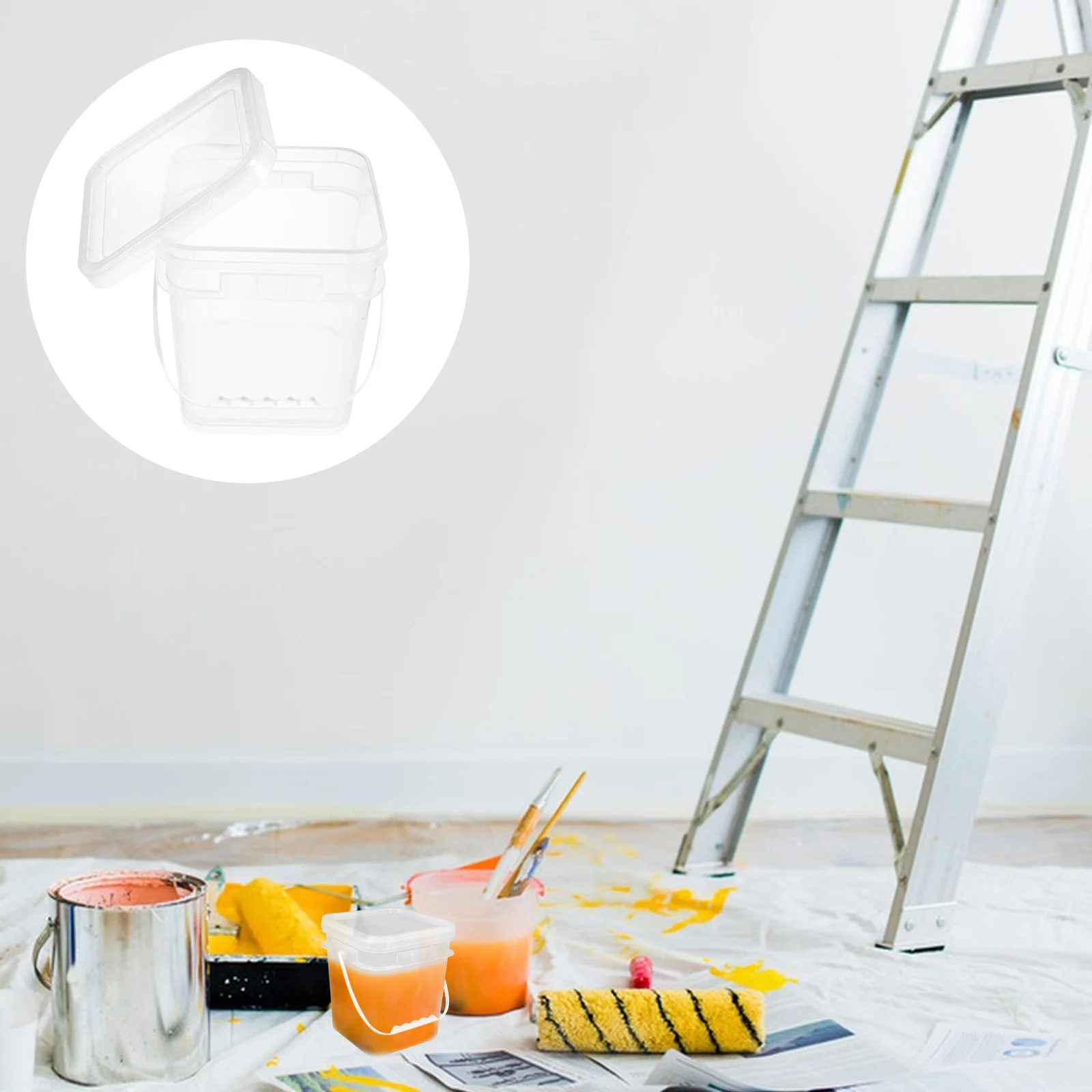 

Paint Container Hand-held Bucket Painting Favor Containers Sealants Storage Bin Coatings Pigment Plastic Round
