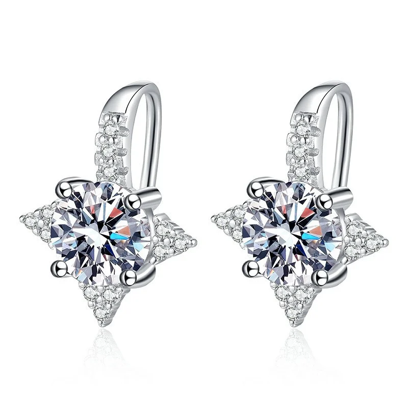 

ZFSILVER Fashion s925 Silver Moissanite Classic Exquisite Color D Star Earrings Charm Women Accessories Party Jewelry Gifts E092