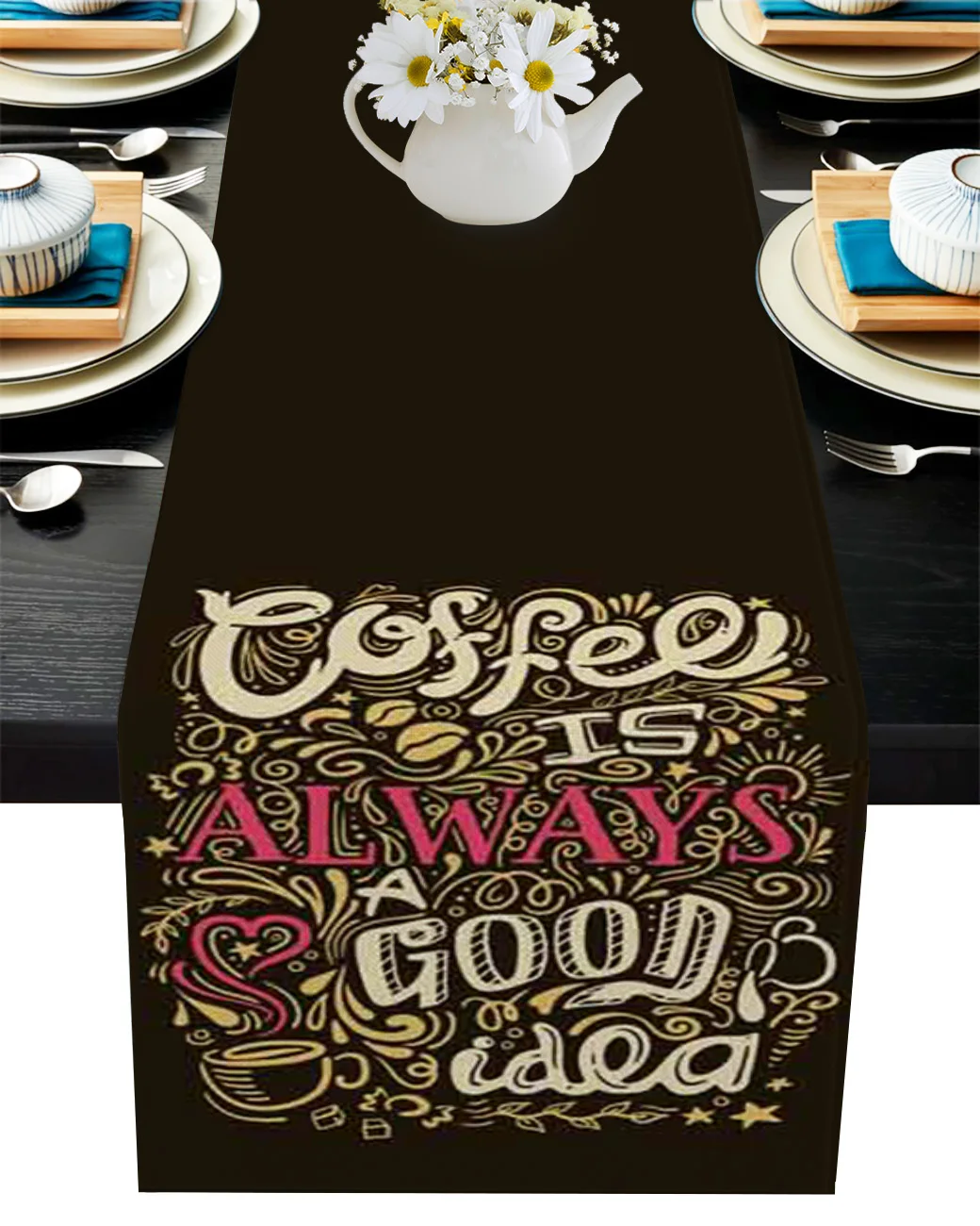 

Coffee Beans English Coffee Table Decor Dinner Table Decoration Wedding Decor Table Runners Modern Wedding Decoration