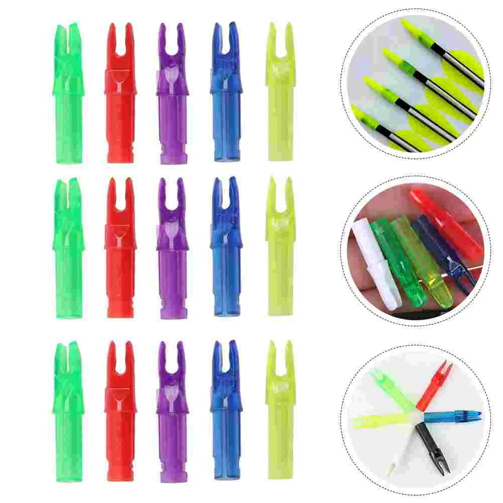 

15pcs Arrow Tail Protectors Arrow Nock Plastic Archery Arrow Nock (Random Color)