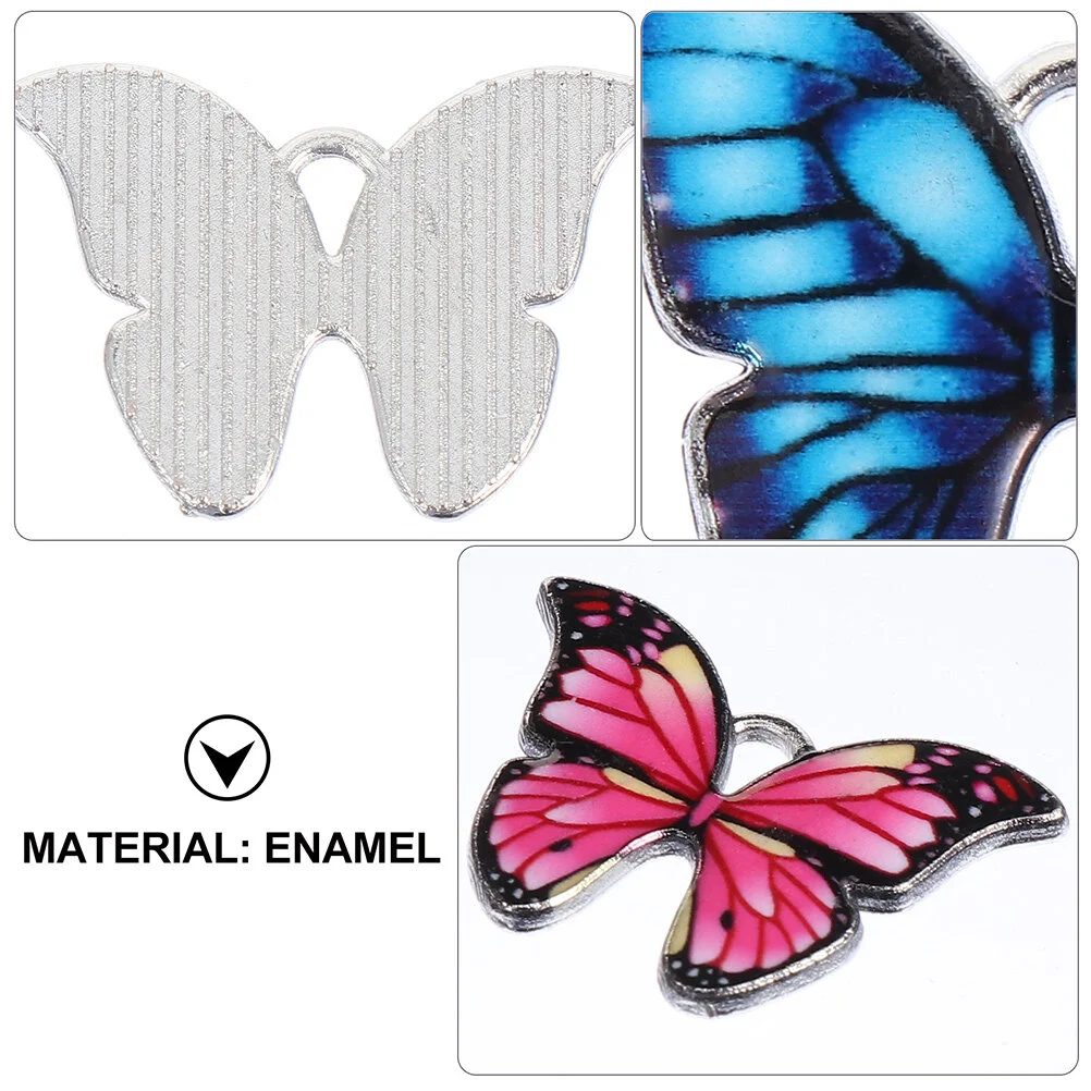 20 Pcs Butterfly Pendant Jewelry Making Pendants Vintage Bracelet Butterflies Charms DIY Retro Earrings Accessories Alloy