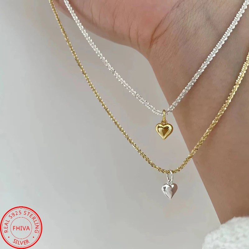 Женское Ожерелье-чокер в форме сердца, из серебра 925 пробы