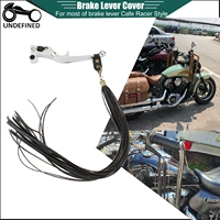 brake clutch lever covers motorcycle skull rivet fringe pu leather cover for harley sportster xl883 dyna fat bob chief vintage