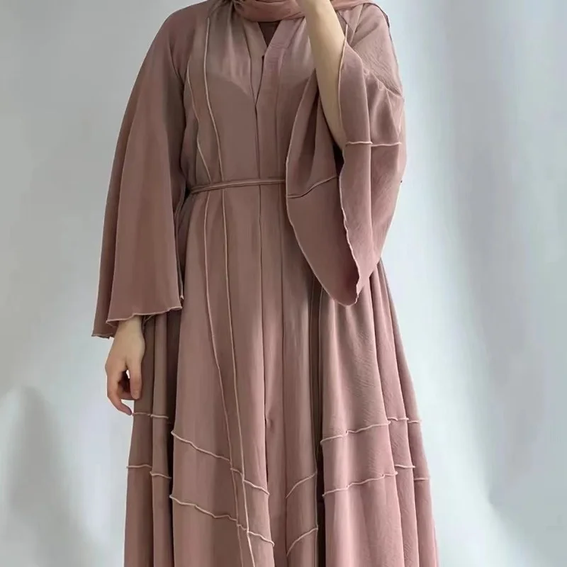 

Muslim Fashion Dubai Malay Southeast Asia Solid Color Long Dress Robe Elegante Femme Vestidos Elegantes Para Mujer Abaya Femme