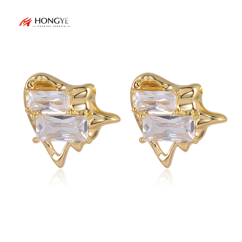 

HONGYE Lrregular золотые металлические серьги, полупрозрачные центральные серьги с камнем для женщин, тренд 2021