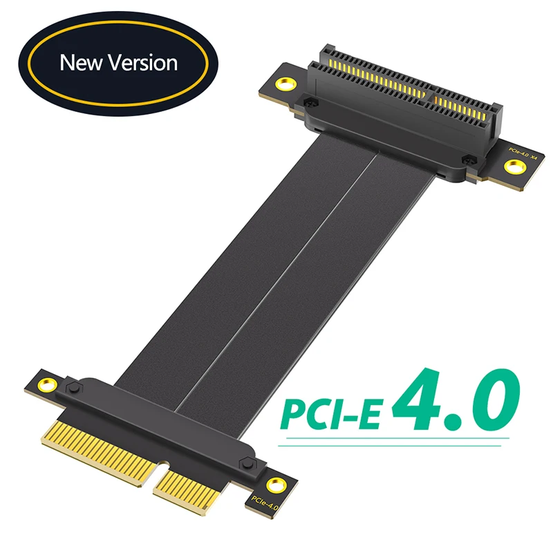 PCIe 4.0 X4 Riser Cable PCI Express GEN4 4X to Удлинительный кабель Вертикальный на 90 градусов для