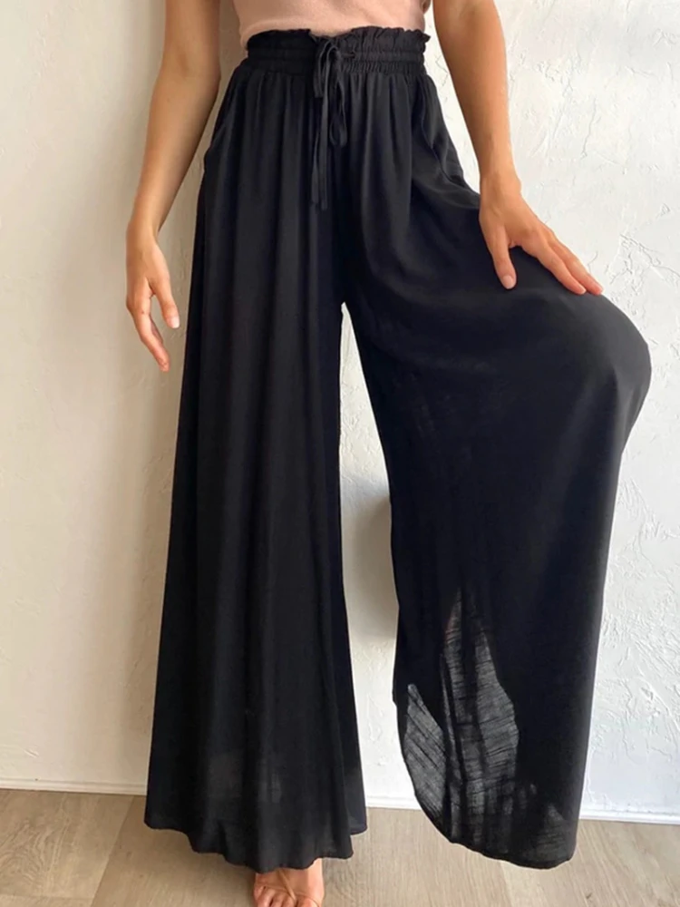 2023 New In Spring Summer Wide Leg Pants Loose Casual Fashion Oversize Trousers Women Fashion Solid Color Pants Streetwear