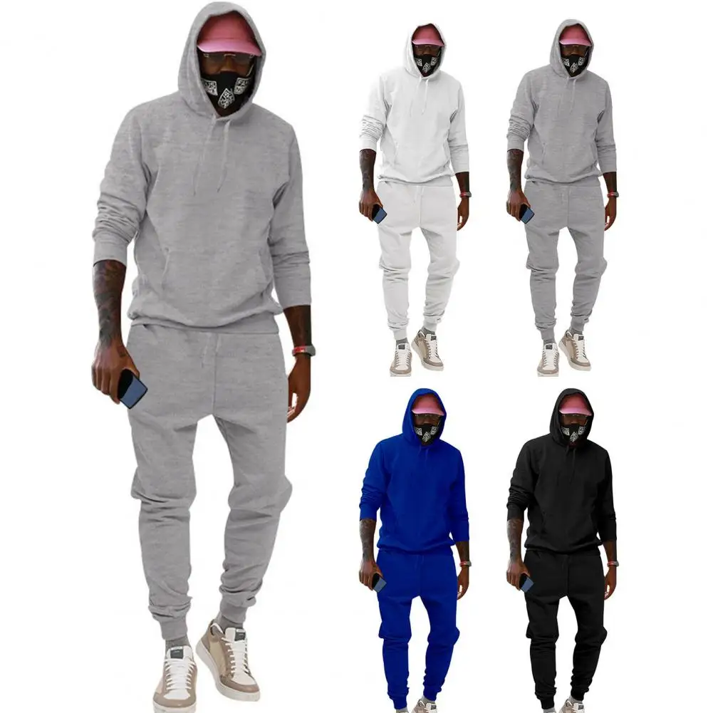 

Мужской спортивный костюм Универсальный Мужской весенний/женский костюм с капюшоном и эластичной талией для удобства
