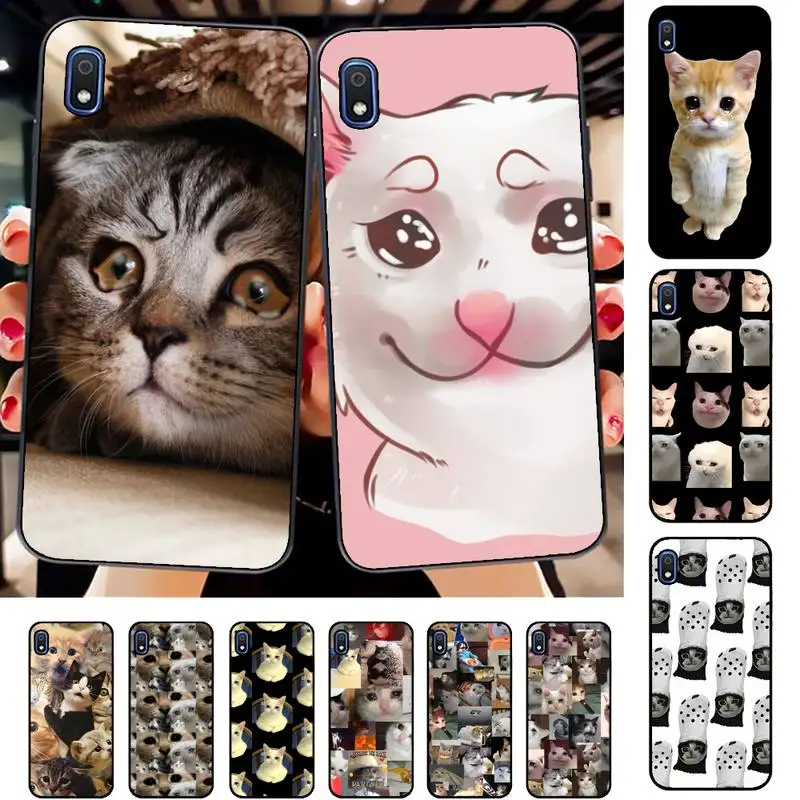 

Crying Cat Phone Case for Samsung A51 01 50 71 21S 70 31 40 30 10 20 S E 11 91 A7 A8 2018