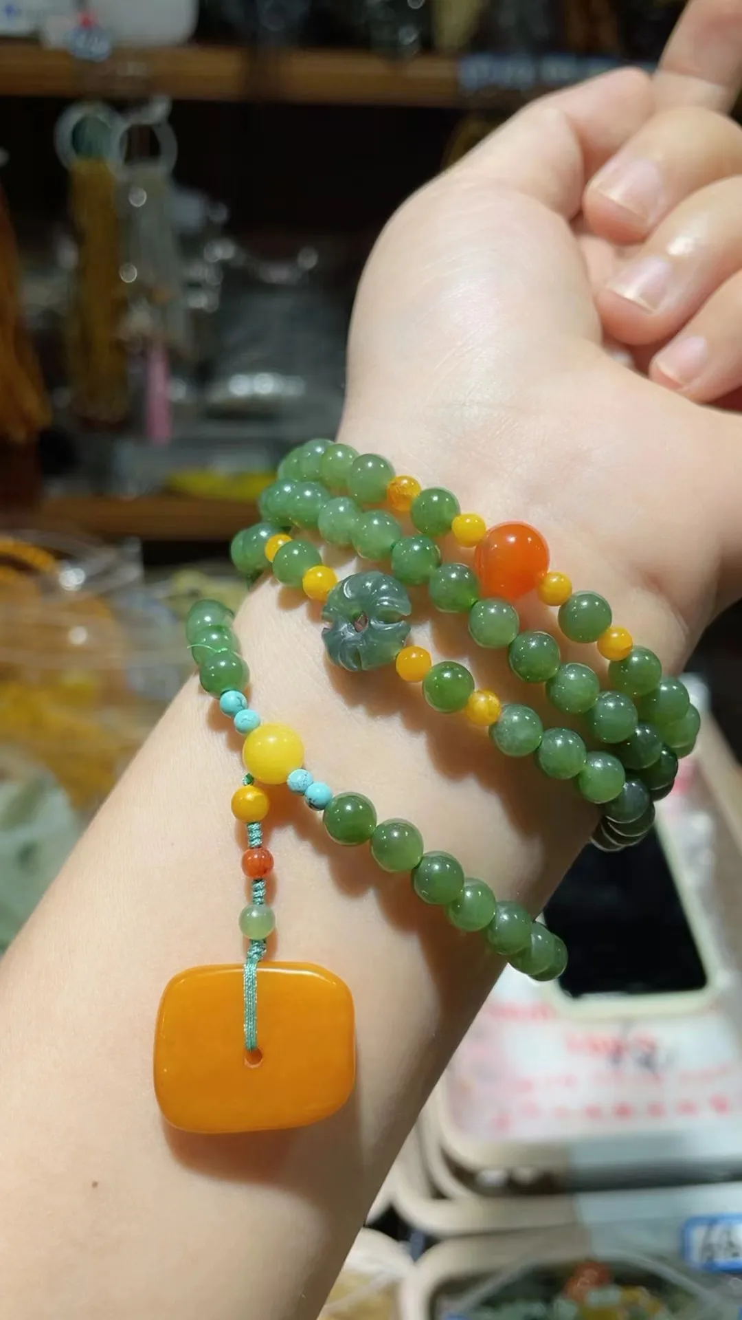 Резная 6-миллиметровая цепочка из натурального 100% зеленого нефрита hetian с