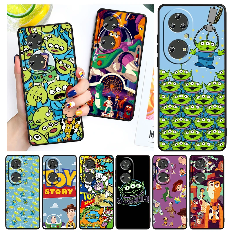 

Toy Story Animation Phone Case For Huawei P50 P40 P30 P20 Lite 5G Nova Y70 Plus 9 SE Pro 5T Y9S Y9 Prime Y6 Black Funda
