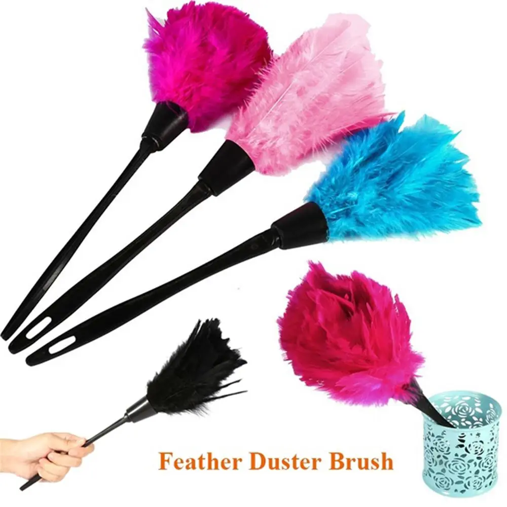 

High Quality Handhold Anti-static Car Washer Home Cleaning Turkey Feather Duster Plastic Handle Cleaner