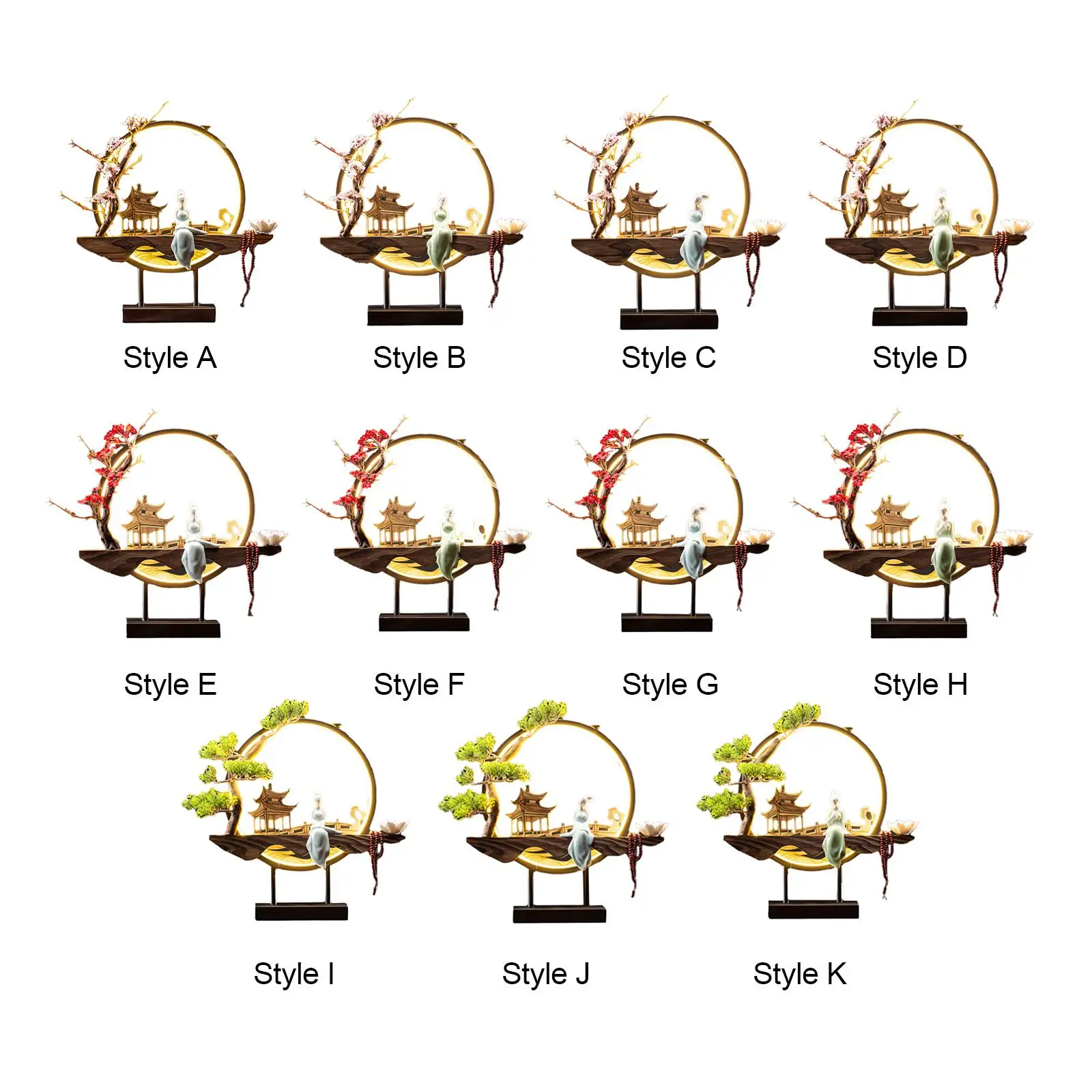 

Creative Backflow Incenses Burner Porch Statue Tea House Decorative Ceramic