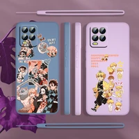 anime ghost killing blade cute pattern for realme gt neo2 master narzo 50i 50a c21y c17 c11 c2 xt x7 pro liquid rope phone case