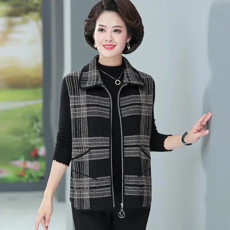 Женский жилет на молнии Осенний Свободный кардиган большого размера 4XL